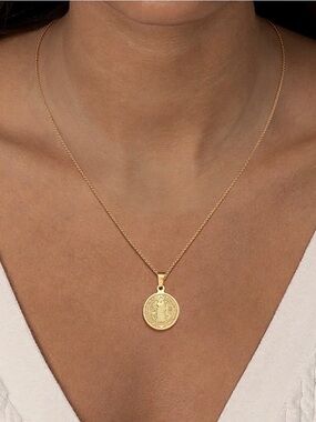 #28 Gold Plated Coin Pendant Necklace